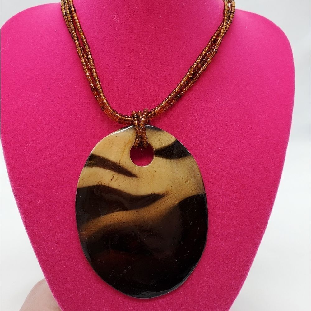 Beaded Necklacew/Statement Pendant - image 5